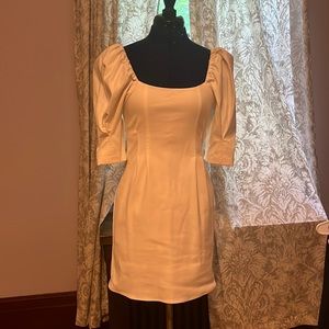 Zara white puff sleeve dress